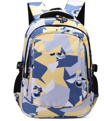 Tinytot Collage,Traval backpack 2nd standard onward Waterproof School Bag(Yellow, Grey, 23 L)