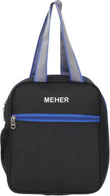 Meher Lunch.Tiffin box bag school, office picnic boys girls men, women Waterproof Lunch Bag(Black, 7 L)