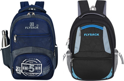 FLYSACK NS-FS008_Navy Blue & FS030_BLACK Laptop Bag(Blue, Black)
