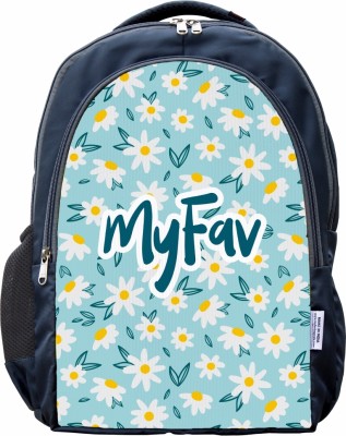 MY FAV Polyester Waterproof & Lightweight Flower Printed Backpack (5 to 14 Years) 35 L Backpack(Blue)