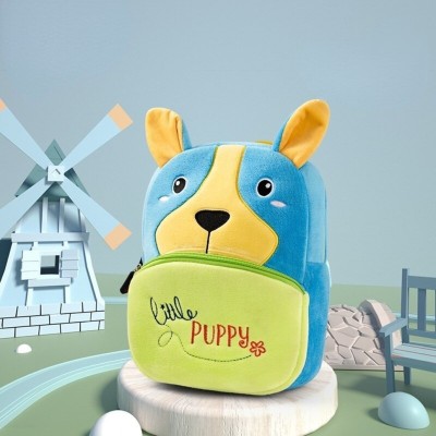 HappyChild Kids Bag for Boys and Girls, Cute Soft Plush Animal Cartoon Backpack 1-6 Years School Bag(Blue, Green, Yellow, 10 L)