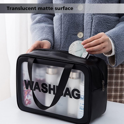 NOBLEUX Waterproof Wash Bag | Travel Toiletry & Cosmetic Storage Pouch Travel Toiletry Kit(Black)