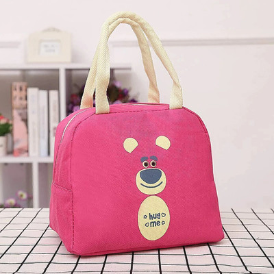 AASAISH Home Cartoon Animal Print Lunch Bag Portable Insulated Cooler Bags Waterproof Lunch Bag(Pink, 3 L)