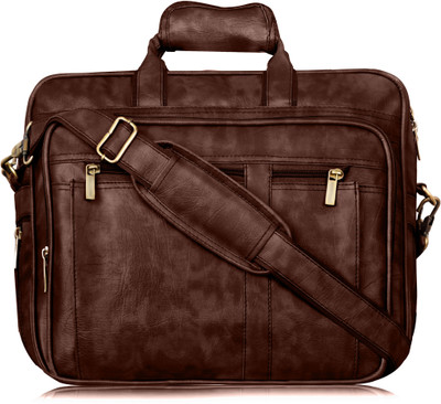 TRENDORA FASHION Brown Color Faux Leather 28L Big Size Office Laptop Bag For Men TF-BG63 Waterproof Messenger Bag(Brown, 28 L)