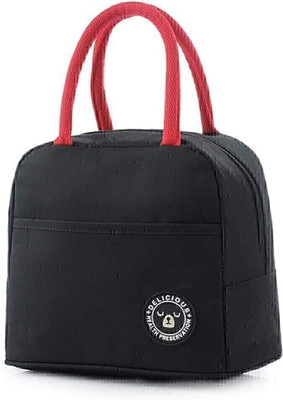 Flywind Small Reusable Insulated Lunch Bag Cooler Tote Box with Front Pocket Lunch Bag(Black, 5 L)