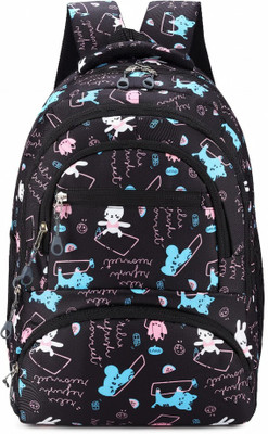 Conceptsall School Bag for Girls, Class 4-12, Age 8-17 Backpack School Bag(Black, Multicolor, 35 L)