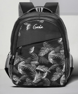 Genie Lush Black 19 inch Backpack Waterproof School Bag(Black, 19 inch)