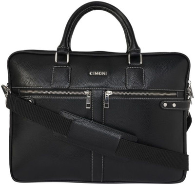 CIMONI Laptop Bag Classic Top Handle Handheld Briefcase Messenger Bag Waterproof Messenger Bag(Black, 15 L)