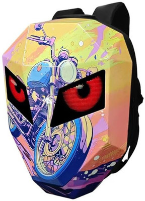 Astrill LED Motorcycle Backpack for Men With DIY Programmable Full Color Screen Backpack(Yellow, 25 L)