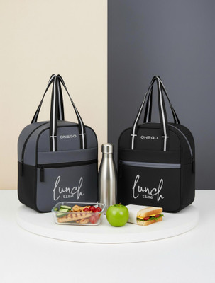 ONEGO Insulated Combo of 2 | Leak-Proof & Durable Tiffin Waterproof Lunch Bag(Black, Grey, 10 L)