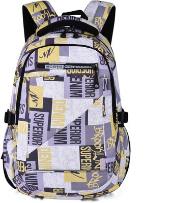 Tinytot Collage,Traval backpack 2nd standard onward Waterproof School Bag(Grey, Black, 30 L)