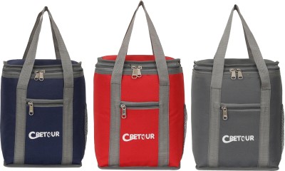 cretour lunch bag combo,3Pcs offer tiffin bag school, collage, office, picnic, Waterproof Lunch Bag(Blue, Red, Grey, 5 L)