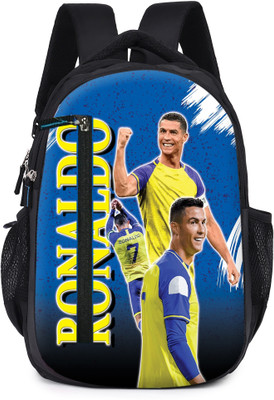 Ronaldo Laptop Backpack Printed Travel School College Office Daypack Printed Design Waterproof School Bag(Black, 30 L)