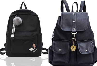 Shishtha B_BLCK__@@ FSHN_1PC & BLK-4PKT-BACKPACK-SINGLE_xy Laptop Bag(Black, Black)