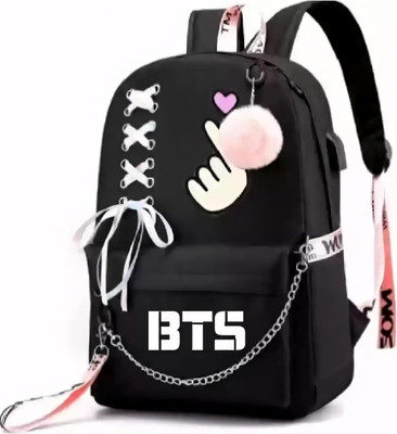 Creative prod BTS K-POP Casual Daypack Laptop/College/School Bag Waterproof Backpack(Black, 15 L)