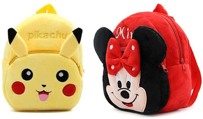 Aveek A_FF ALS_BM-Red Minnie With Pikachu_pk_20_a Backpack(Red, Yellow, 13 L)