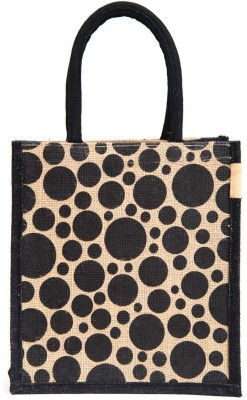 HOUSE OF COMMON LNH-DOT-BLK LUNCH Waterproof Lunch Bag(Black, 11 inch)