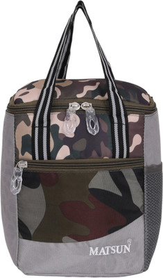 mb matsun MATSUN Grey Printed Insulated Tiffin Bag for Office & School | Lunch Carry Bag Waterproof Lunch Bag(Grey, 7 L)
