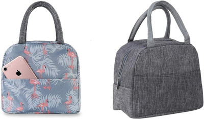 Kardiff Portable and Reusable Insulated Nylon Lunch Bags Women Carrying bag ( Gray ) Messenger Bag(Grey, Blue, 15 L)