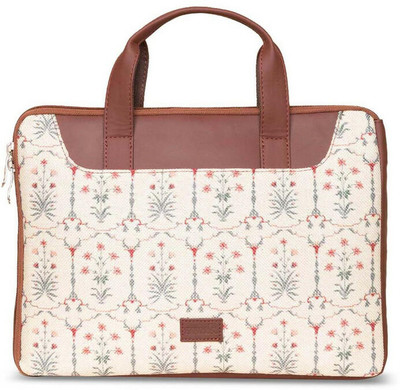 ZOUK Taj Nakashi L-Zippered Laptop Sleeve Laptop Sleeve/Cover(White, 3.2 L)