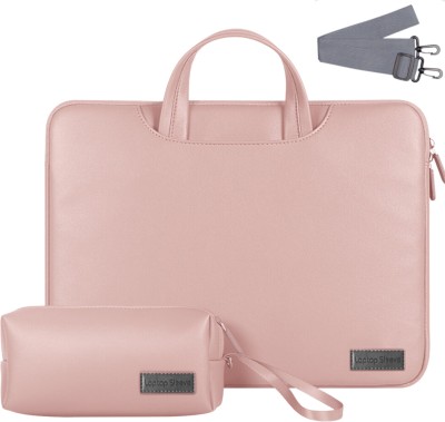 Bracevor Stylish Laptop case for men & women with shoulder strap Waterproof Messenger Bag(Pink, 14 inch)