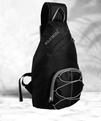 Wildmoda CROSS BODY BACKPACK FOR UNISEX Waterproof Multipurpose Bag(Black, Grey, 10 L)