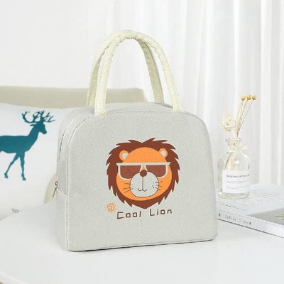 Shivorganec Lion Lunch Bag Lunch Bag(White, 6 L)