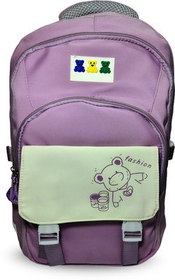 DREAMZ GALLERY Teddy Bear Lightweight School & Travel Waterproof Backpack(Purple, 30 L)