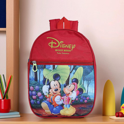 DISNEY Mickey & Minnie Print Kids Backpack Bag for School,Casual, Picnics (Red) Waterproof School Bag(Red, 10 L)