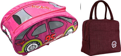 Kardiff Men & Women Pink, Maroon Handbag(Pack of: 2)