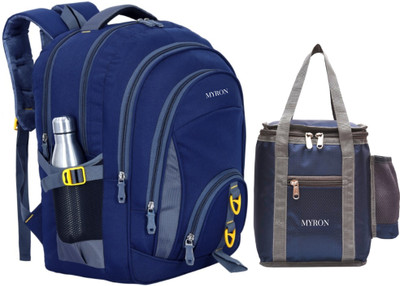 Myron Combo School+Lunch Bag Unisex travel Backpack durable and strong Class 5th-10th Waterproof School Bag(Dark Blue, 50 L)