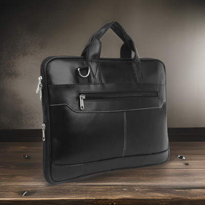 Shivra Men & Women Black Messenger Bag