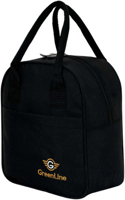 GREENLINE Insulated tiffin Bag for School Collage Office &Picnic for Boys & girl Waterproof Lunch Bag(Black, 10 L)