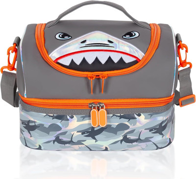 KUNYA Multi Compartment Dual Slot Lunch Bag Waterproof Lunch Bag(Multicolor, 2 L)