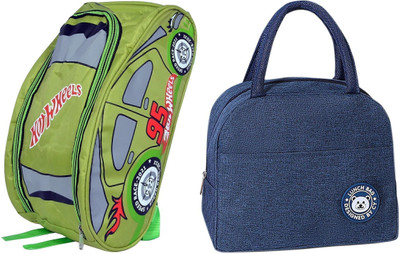 Kardiff Smiley Design Tote Lunch Bag with Aluminum Foil for Work School Picnic Outdoor Messenger Bag(Dark Blue, Green, 15 L)