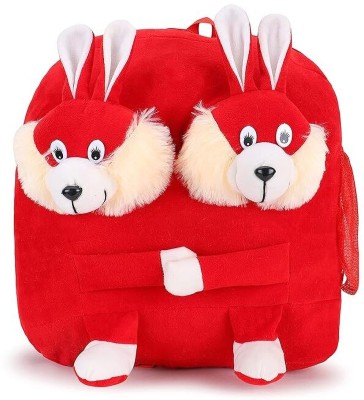 sai ji Rabbit Kids School Bag Soft Plush for kids2-6 years kids bag Backpack School Bag(Red, 10 L)
