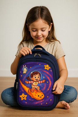 Mous Navy Blue Small Space Girl Durable School Bag Waterproof School Bag(Blue, 26 L)