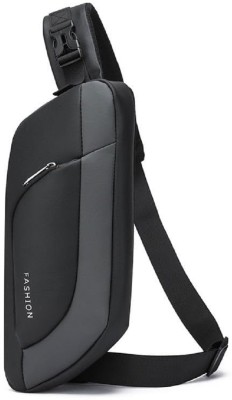 K.B.SALES Polyester Slim Unisex Crossbody Sling Bag Chest Backpack Bag Waterproof Multipurpose Bag(Black, 2 L)