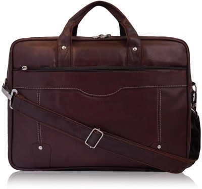 NGOCRAFT Leatherite Briefcase Best Laptop Messenger Bag Waterproof Messenger Bag(Brown, 13.7 L)