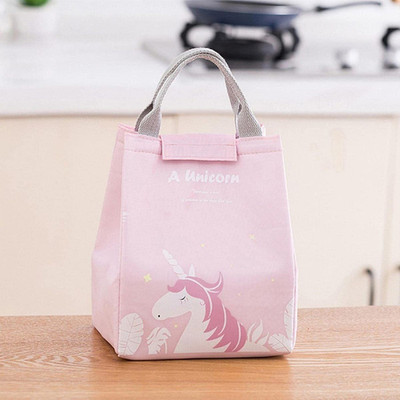 KEETLY Thermal Insulated Cooler Lunch Bag Large Capacity Portable Cartoon Lunch Bag(Pink, 5 L)