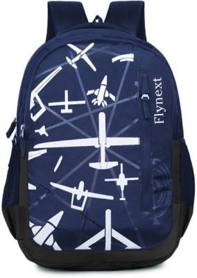 Flynext Stylish Aero School Bag For Boys and Girls/Office College and Travel Waterproof School Bag(Dark Blue, White, 36 L)