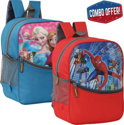 ELONONE combo-Pre-School (LKG/UKG/1st std) School Bag [Red]and [bule] pak of 2 Waterproof School Bag(Red, Blue, 20 L)