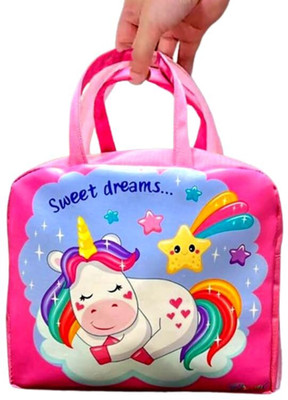 SV Traders Polyester Lunch Bag Unicorn Theme Waterproof Lunch Bag(Red, 1.5 L)