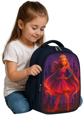 MOSU Princess Royal Magic Navy Kids Bag Waterproof School Bag(Blue, 26 L)