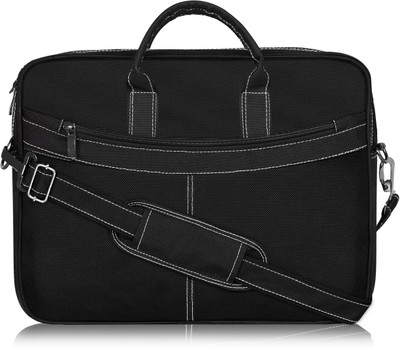 JPEnterprises Black Color Linen fabric 10L Office Laptop Bag For Men & Women JP-BG85 Waterproof Messenger Bag(Black, 10 L)