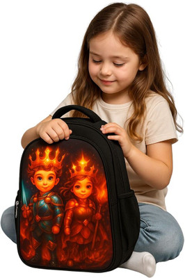 MOSU King Queen Epic Duo Kids Bag Waterproof School Bag(Black, 26 L)