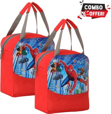 Elon SPIDERMAN COMBO LUNCH BAG 10L Waterproof Lunch Bag(Red, 10 L)