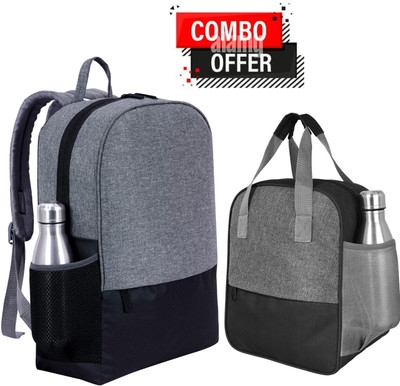 ELONONE Laptop Backpack AND LUNCH BAG and office bag Backpack (Black, Grey, 25 L) 25 L Laptop Backpack(Black)