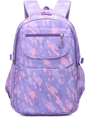 Tinytot Collage,Traval backpack 2nd standard onward Waterproof School Bag(Purple, 30 L)