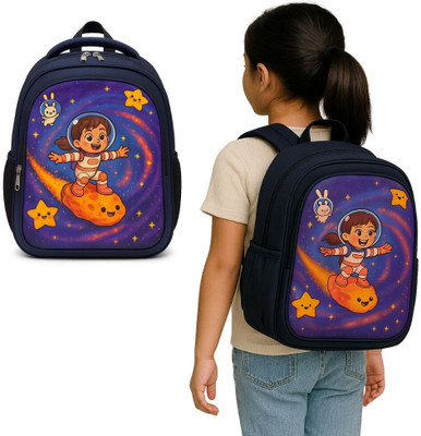 MOSU Space Girl Astro Queen School Bag Waterproof School Bag(Blue, 26 L)